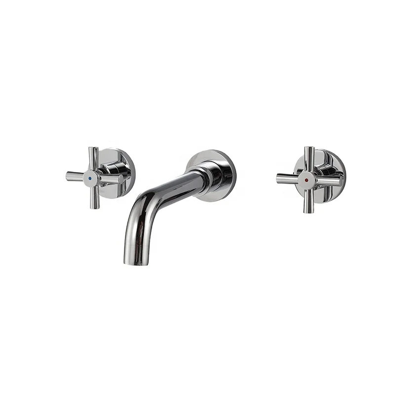 KKR 3 отверстия настенное крепление смесители кран латунный настенный скрытые ванные аксессуары изделия в ванную комнату смеситель для хрома
