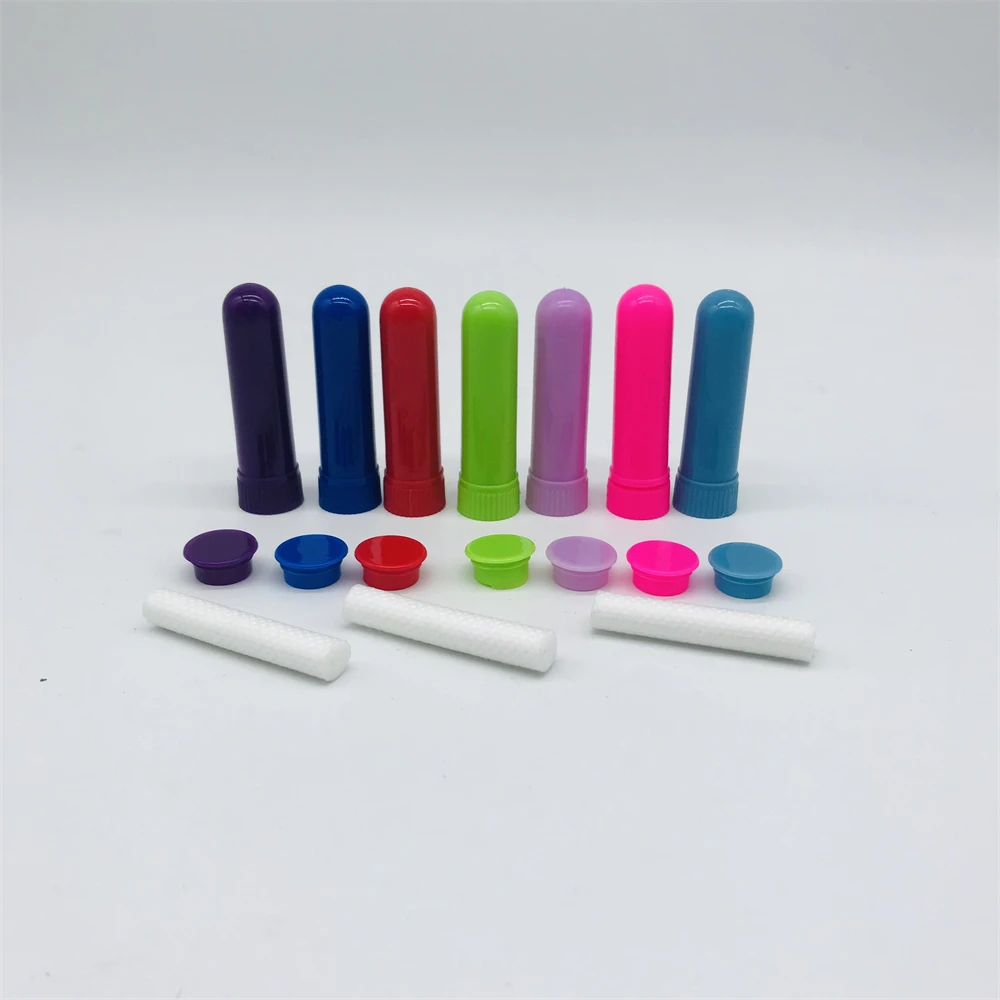 product excellent quality multi color optional empty nasal inhaler tube shape pp 5ml nasal inhaler with cotton wicks for essential oil-28