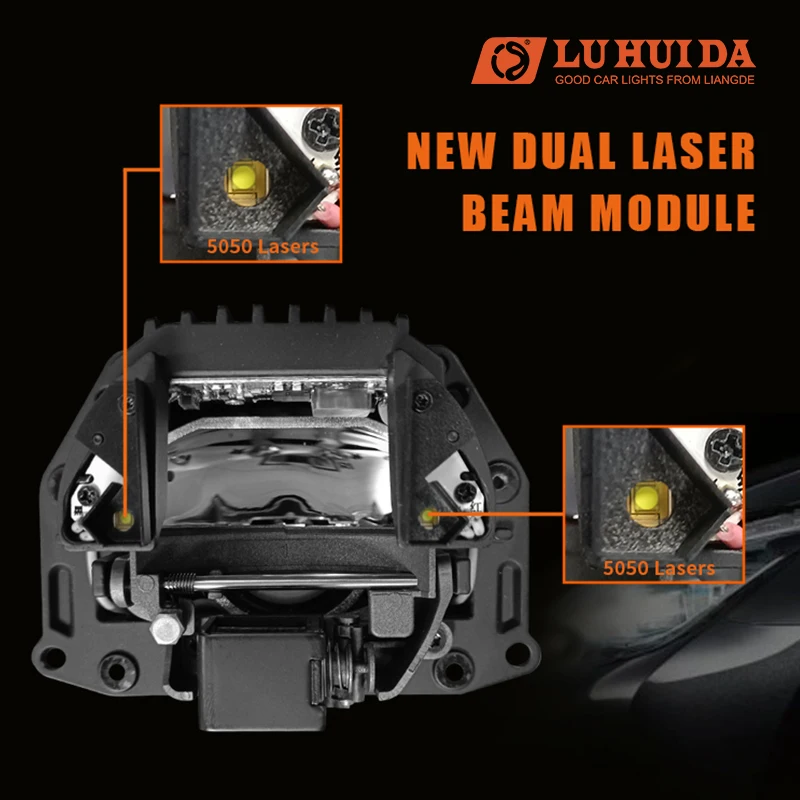 High Definition Car Detailing Light Led M7 New Three-eye High-power Bifocal Lens with Laser Bi Project Light Bulbs for Cars