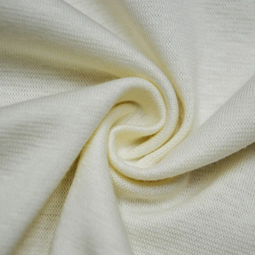new arrival white silky plain jersey rib stretch knitted 96% cotton 4% spandex fabric