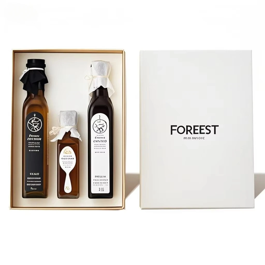 Custom Printing Cardboard Green Olive Oil Bottle Luxury Gift Box Packaging With Insert