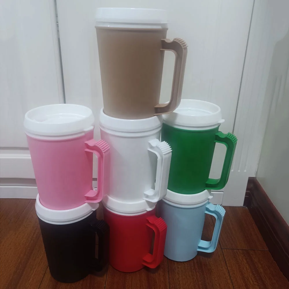 50pcs 22oz Trucker Coffee Mugs With Handle Double Wall Insulated