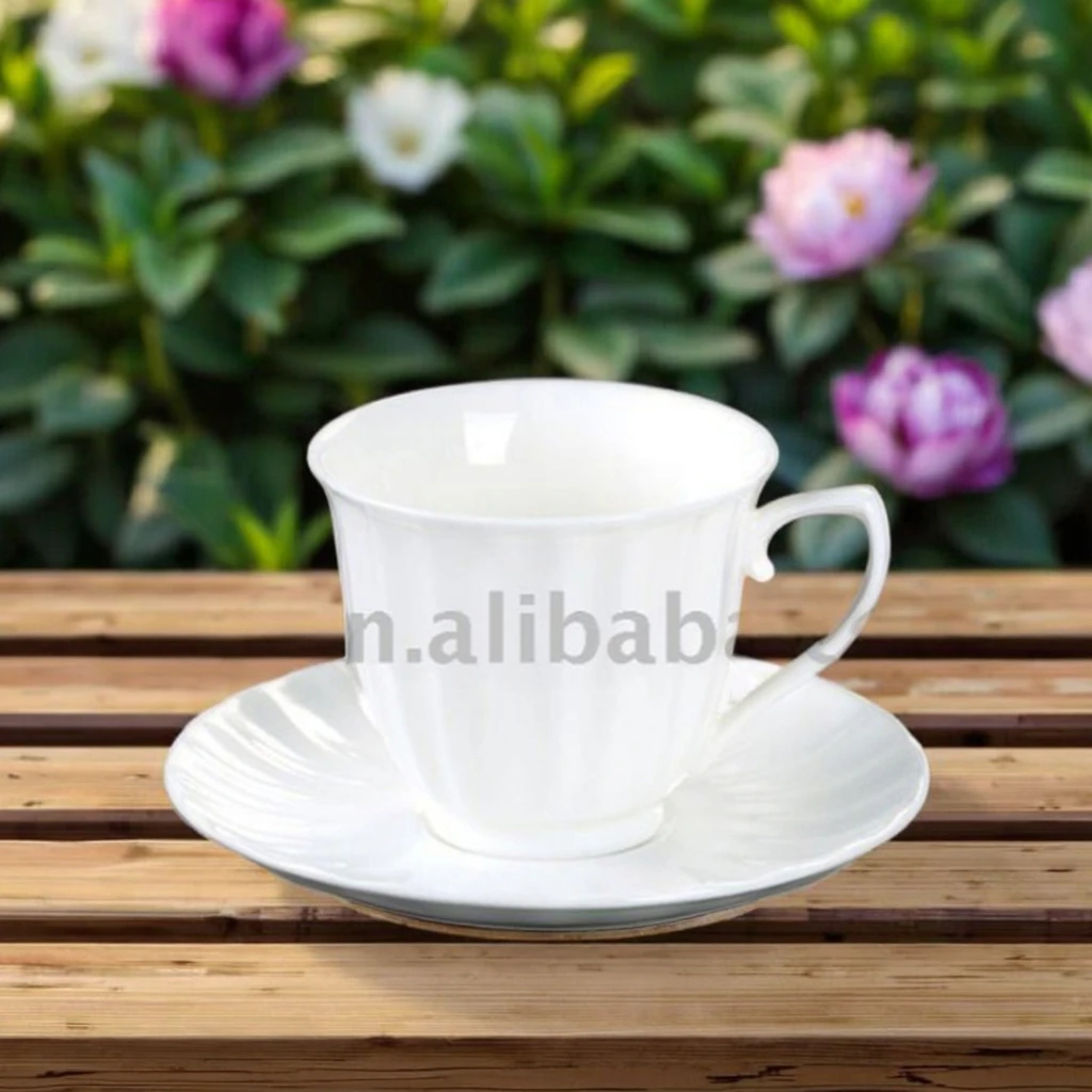 Modern Chinese 6oz Porcelain Coffee Mug Plate Set Luxury Ceramic Tea Cup Saucer for Latte British Drinkware Factory Wholesale manufacture
