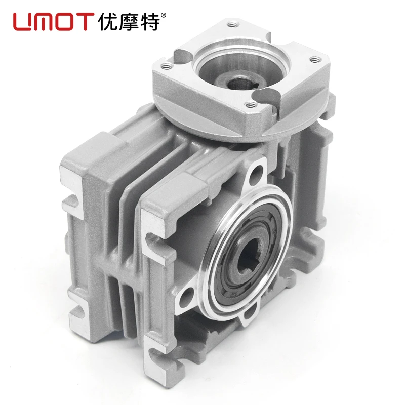 Umot Big Torque Heavy-Duty 72.5Nm 24v Dc Worm Gear With 90 Degree Gearbox Right Angle Reducer Electric Motor for Ac Servo Motor