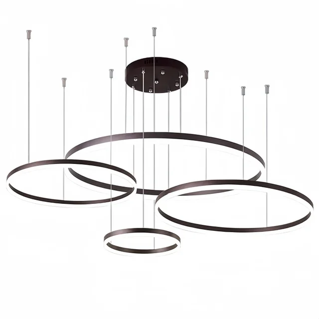 European Minimalist Meeting Room Mall Circle Pendant Home Living Room Decorative Luxurious Round Ring Hanging Chandelier Light