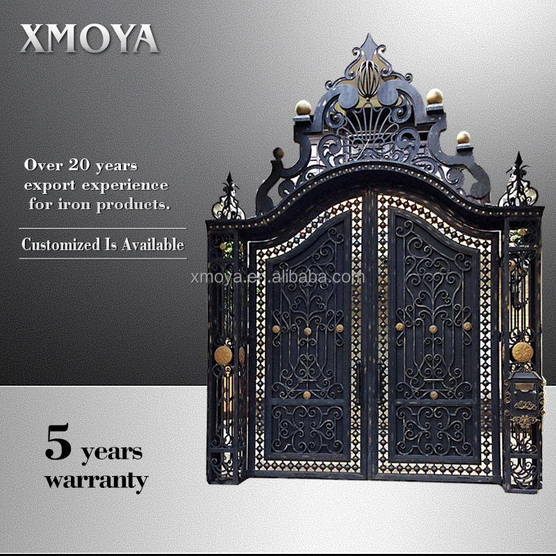 Luxury Main Iron Gate Design Latest Front Steel Iron Gates High Quality Safety Wrought Iron Gate Designs for Villa and Hotel