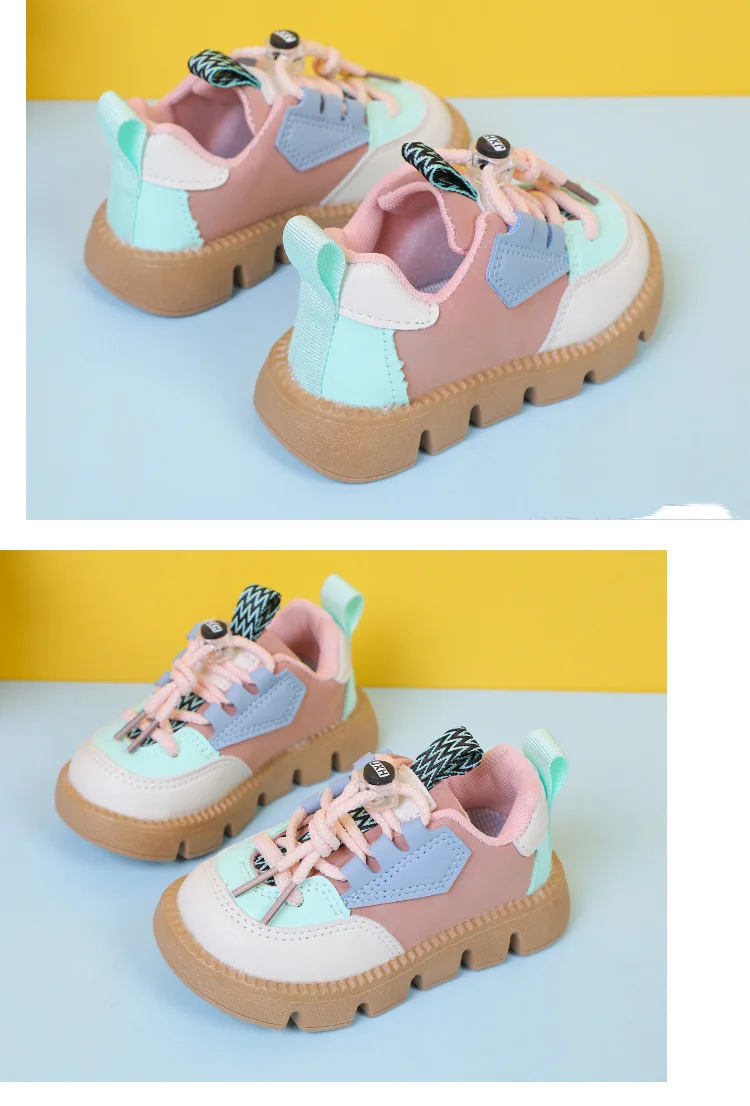 卸売ファッション新しい子供のスポーツシューズ男の子スプライシングカジュアルシューズ女の子シングルマフィンソール在庫子供スニーカー靴