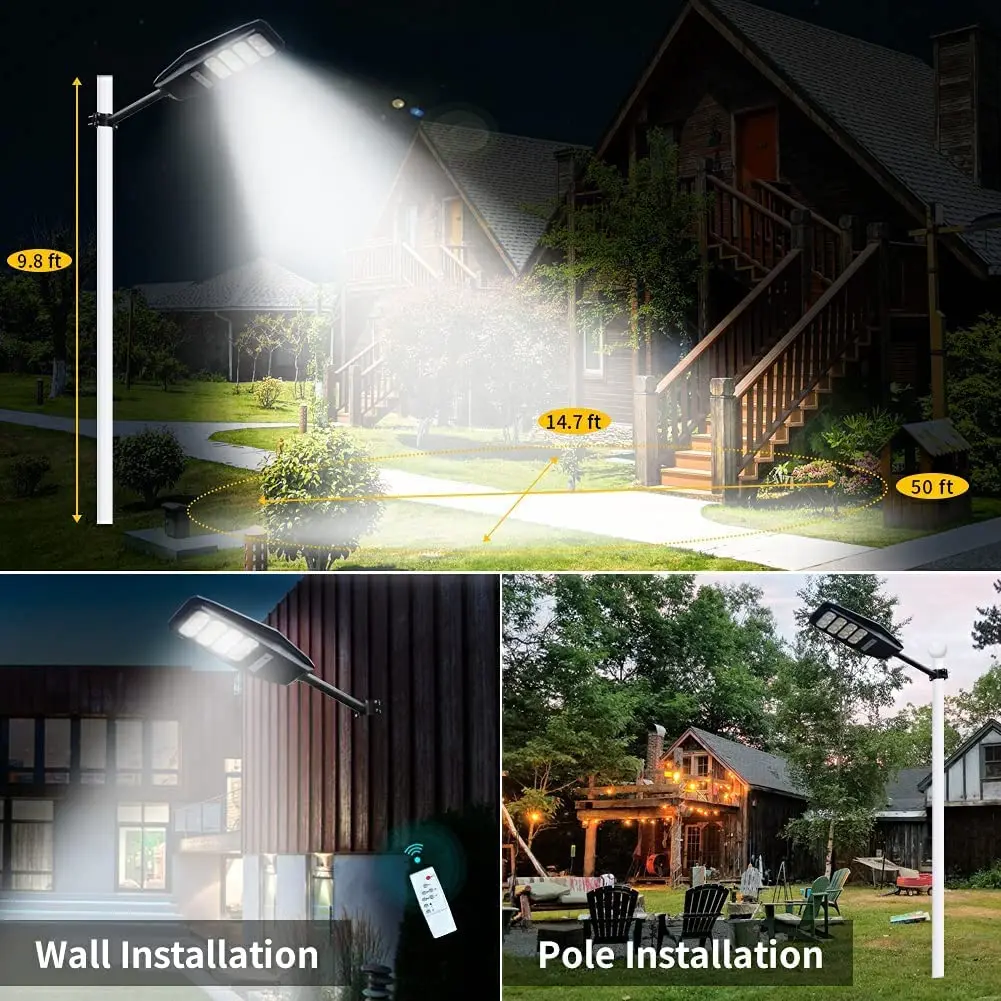 Sensor Remote Control Solar LED Street Light Polycrystalline Silicon Solar Panel 100W 200W 300W ABS 6000K