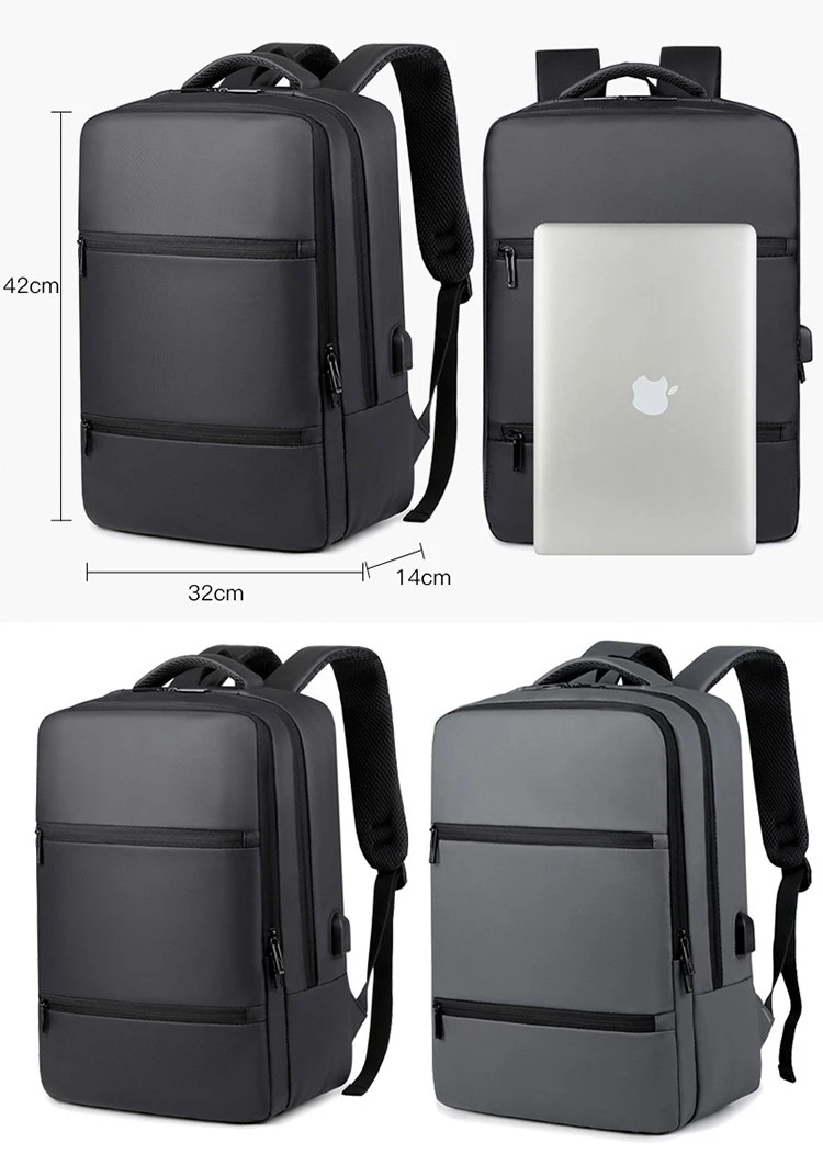 Office Minimalism Custom Logo Laptop Backpack Mens Waterproof Pu Film ...