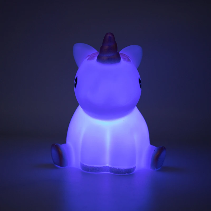 LED unicorn night light cute toys touch 6 colors LED lights children cartoon bedroom decoration for kids supplier