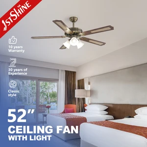 1stshine Ceiling Fan 5 MDF Blades Glass Lampshade AC Ceiling Fan with Light and Remote Control
