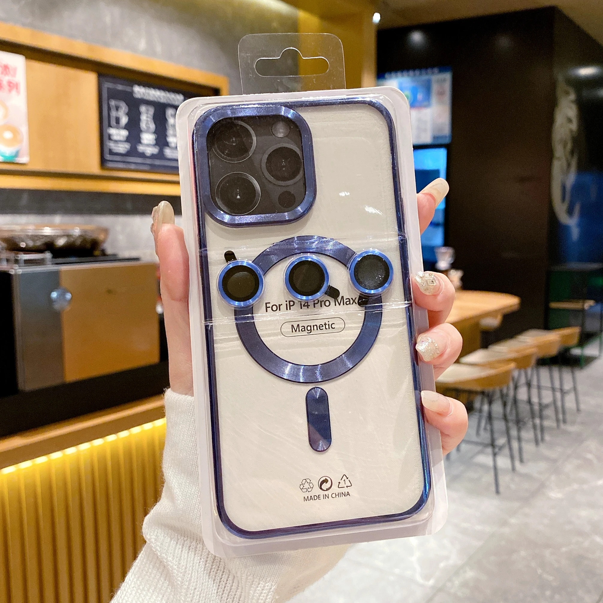 Shockproof Tpu Magnetic Phone Case with Lens Film Set Luxury Wireless Charging Phone Case for Iphone 12 13 14 15 16 Pro Max