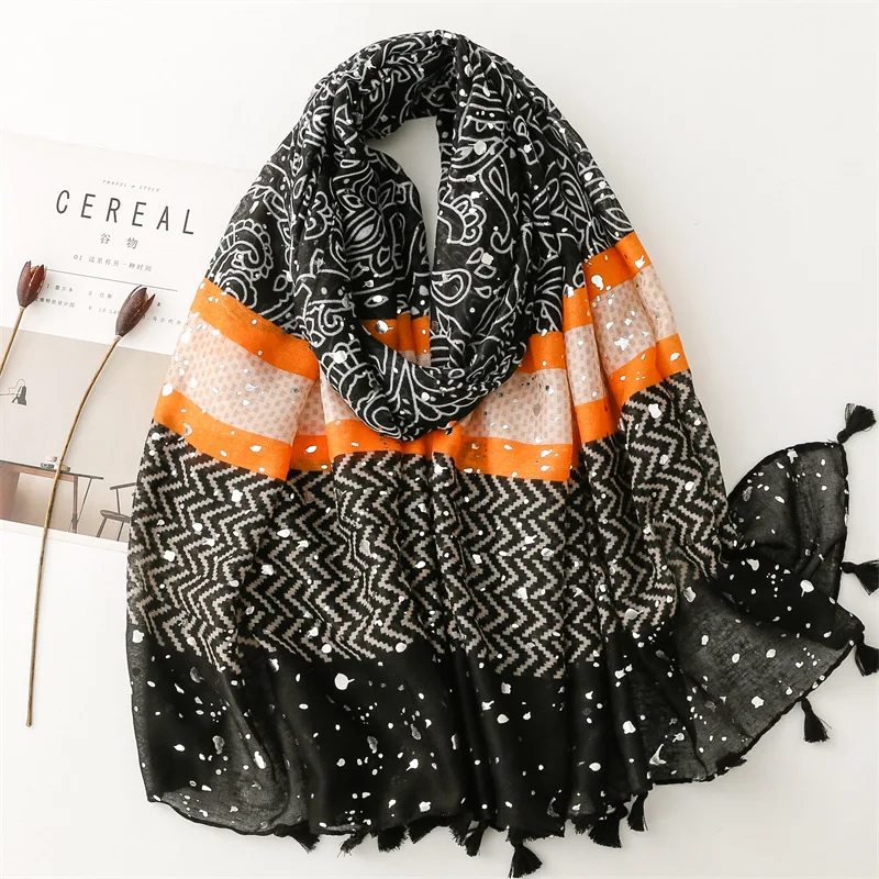 Cotton Digital Print Scarf Ajrakh Print Cotton Scarf In