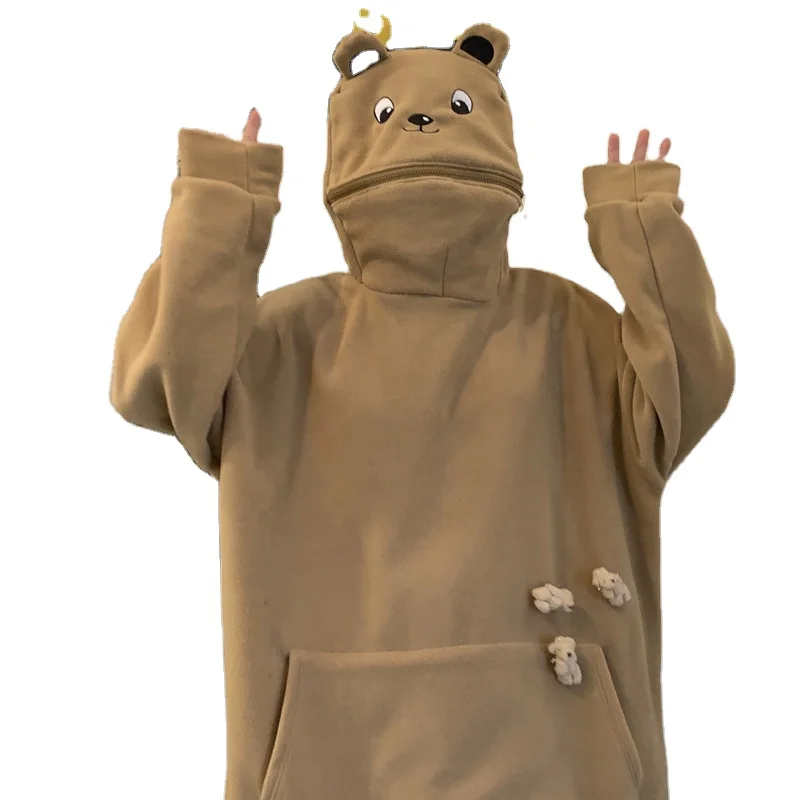 brown baja moletom com capuz