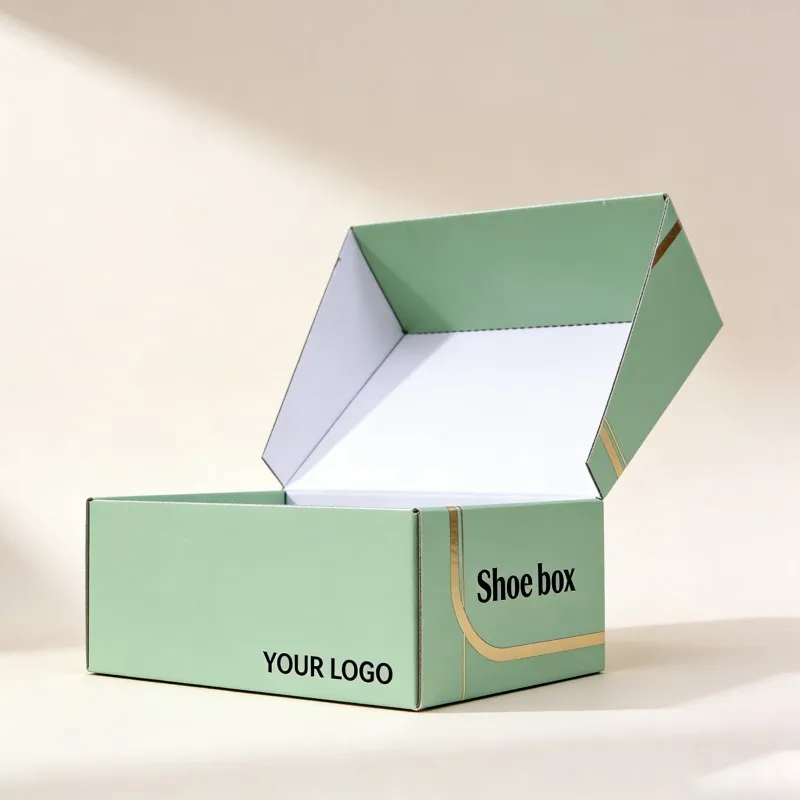 カスタムデジタル印刷対応段ボール製衣料品ボックス｜UVコーティング加工済み段ボール製メールボックス｜靴・靴下用紙製収納・包装用出荷ボックス