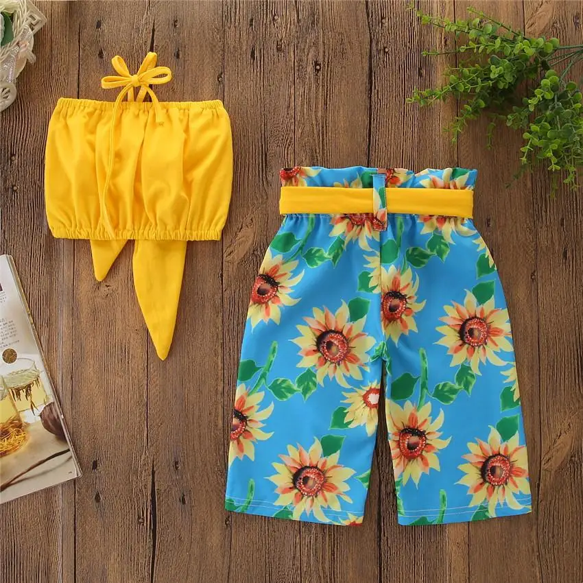 Crop Tops Baby Girl Clothes With Sunflowers Sunflower Baby Girl