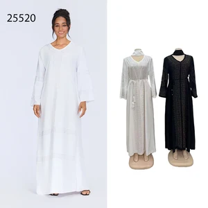 Wholesale New Middle Eastern Muslim Rhinestone Robe Elegant V-neck Long Sleeve Dress