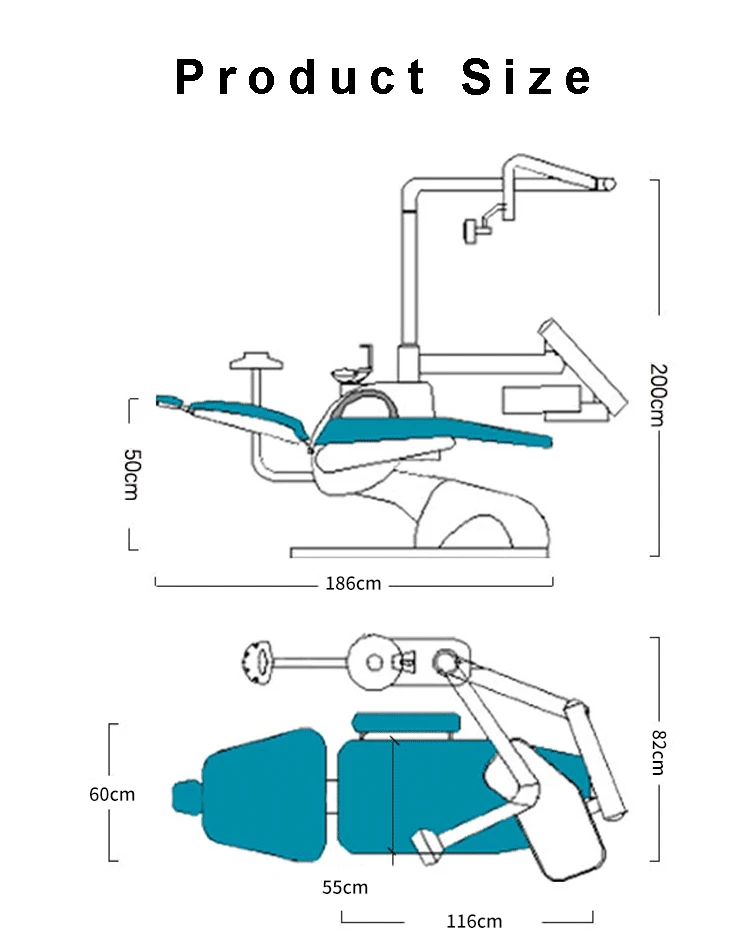 High quality dental chair dental hospital clinic treatment equipment with air compressor manufacture