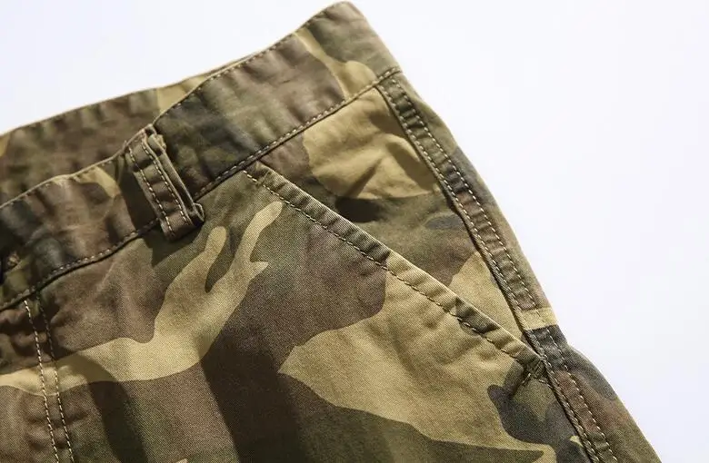Multi pocket camo pants for men loose fitting straight leg casual cargo pants outdoor camouflage tactical pants