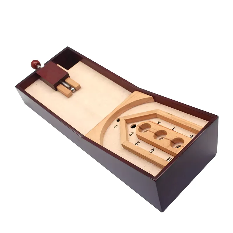 Wooden tabletop basketball game Classic Wooden Toys Table Game Tabletop Roller Skill Ball Games For Kids