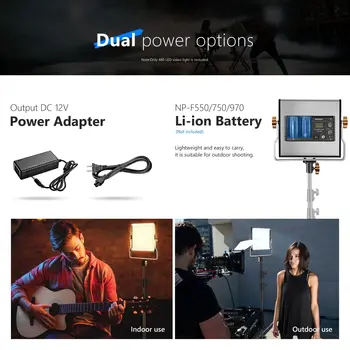 NEEWER NL480 LED Panel Light Video Photography Lighting Kit 3200-5600K CRI 96+ Dimmable Bi-Color LED with U Bracket Video Light detail image