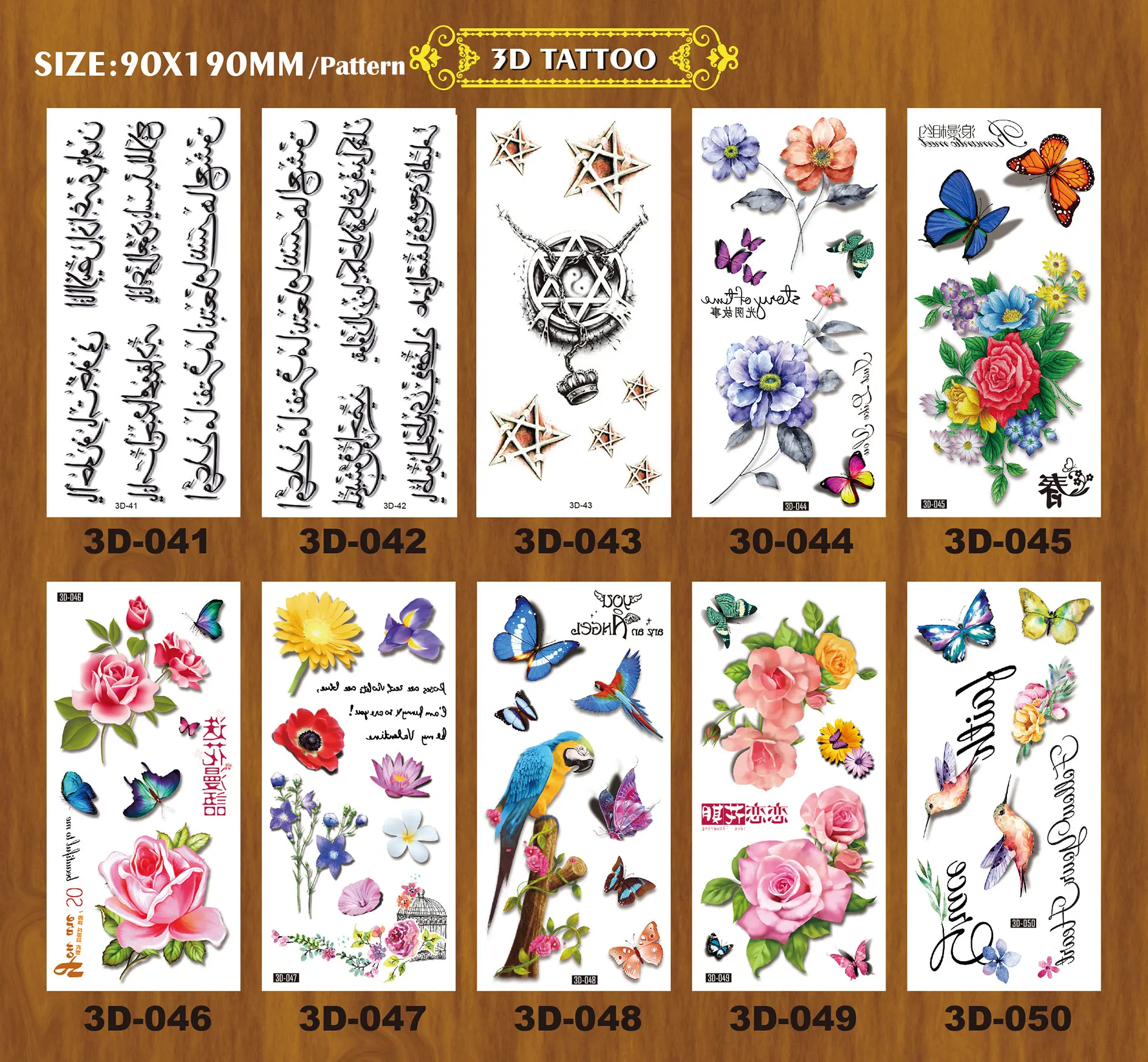 Butterfly Body Tattoo Sticker Personalized Custom Waterproof Temporary 3D Tattoo Stickers