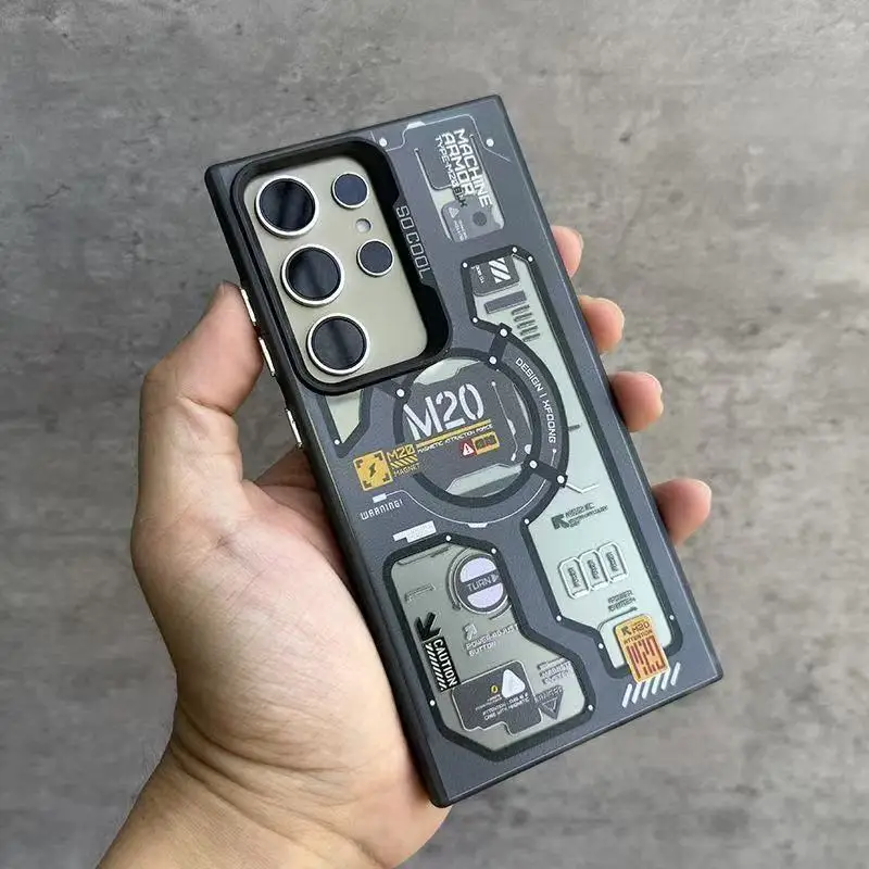 Custom Wholesale New Color Silver Mechanical Circuit Pattern Affordable Anti-drop Phone Case for Samsung S26 S25 Ultra A36