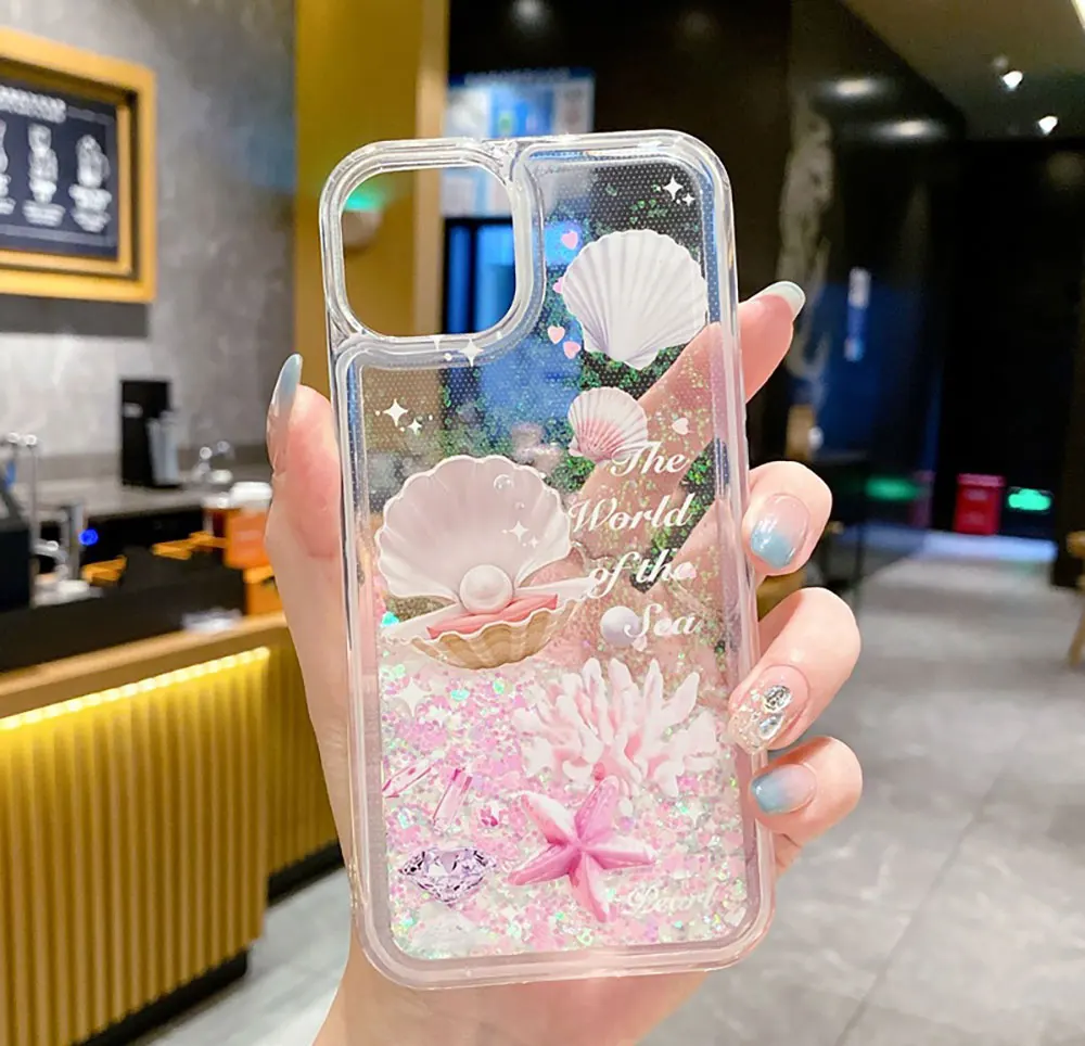 Quicksand Phone Case For Iphone X 7 8 10 11 12 13 14 15 Max Pro Plus Pearl Transparent 3D Mobile Cases Sjk188 Laudtec details