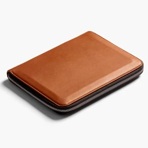 Custom Leather Travel A5 Working Portfolio Small File Document Bag Case Zip Holder Folio