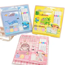 Creative Graffiti Book Paint Set Children's Cartoon Drawing Book DIY Marker Pen Coloring Book watercolor hand graffiti set