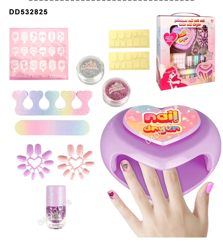 Pretend Diy Cosmetics Game Girls Nail Salon Toys Kids Toy Nail Polish