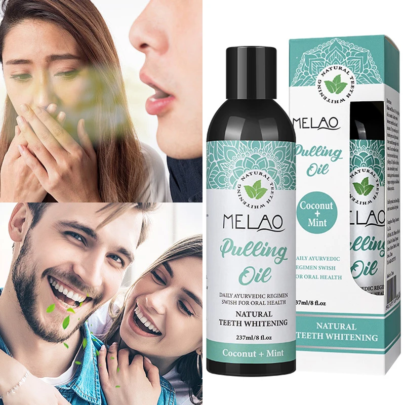 OEM масло для полости рта с маслом из кокосовой и перечной мяты натуральное безалкогольное средство полоскания отбеливание зубов здоровье десен