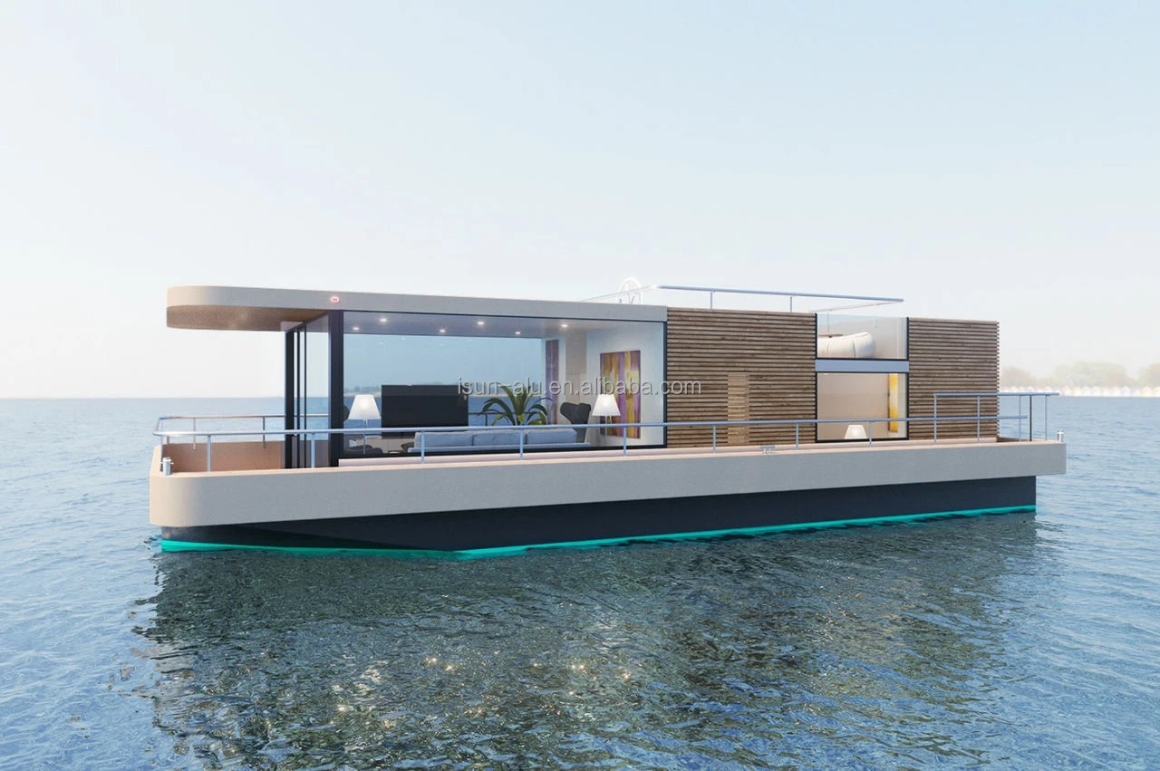 New Design House Boat Aluminum Pontoon Houseboat For Sale Space Capsule