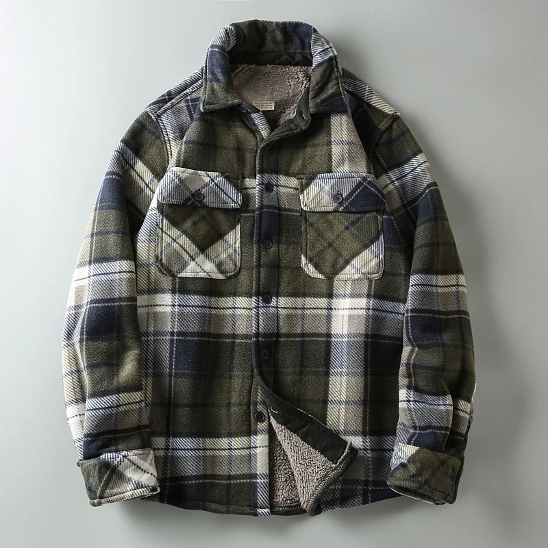 Warm and Stylish: Sherpa Lined Fleece Flannel Shirt Jacket