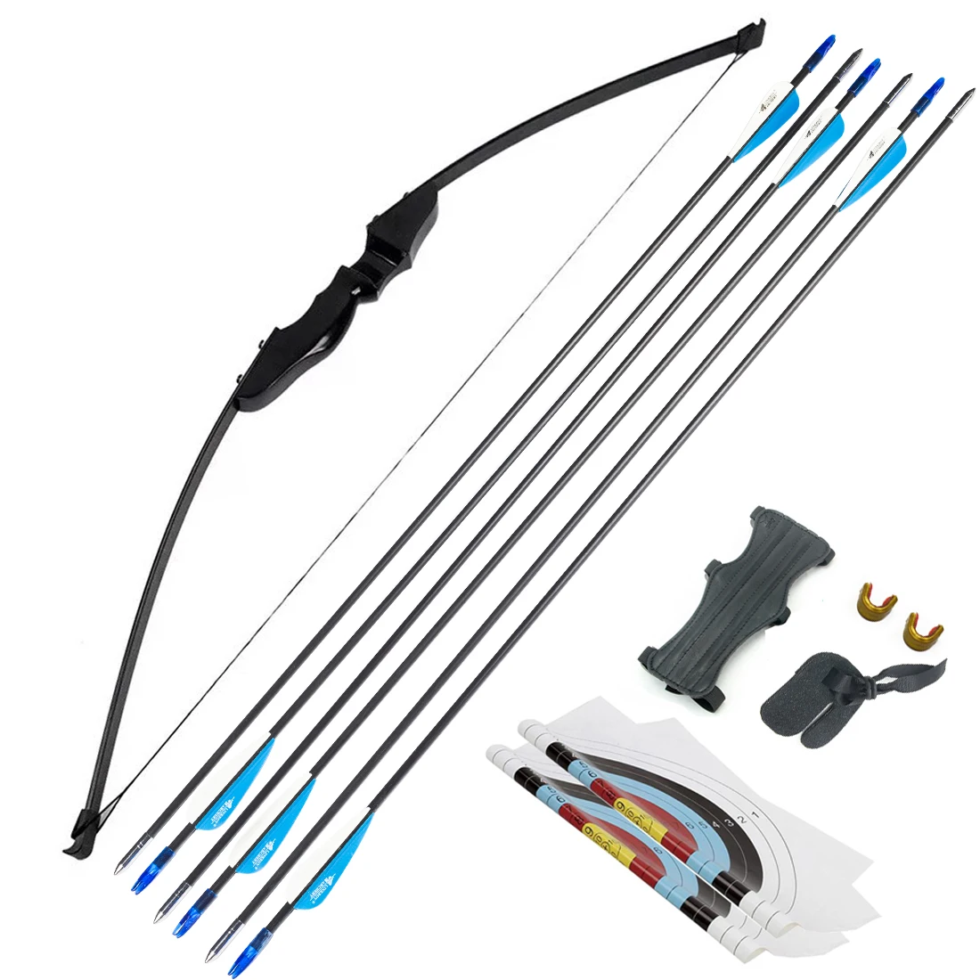 70 Archery Recurve Bow Sets for Adults Takedown Hunting Target Beginner Practice 