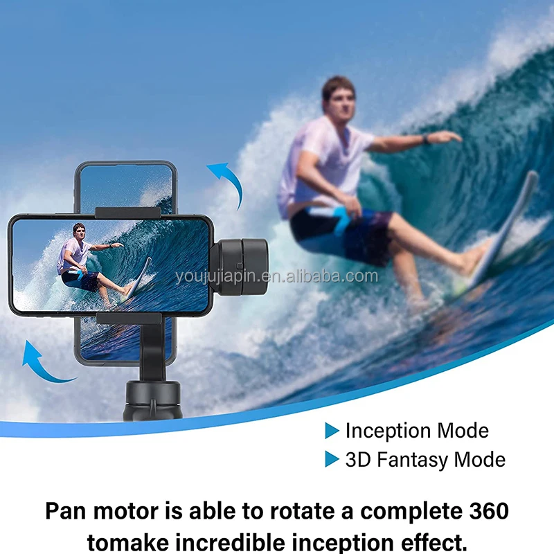 F6 3 Axis Smartphone Gimbal Handheld Stabilizer Selfie Stick with Mini Tripod Face Tracking Shooting Stabilizer for Mobile Phone