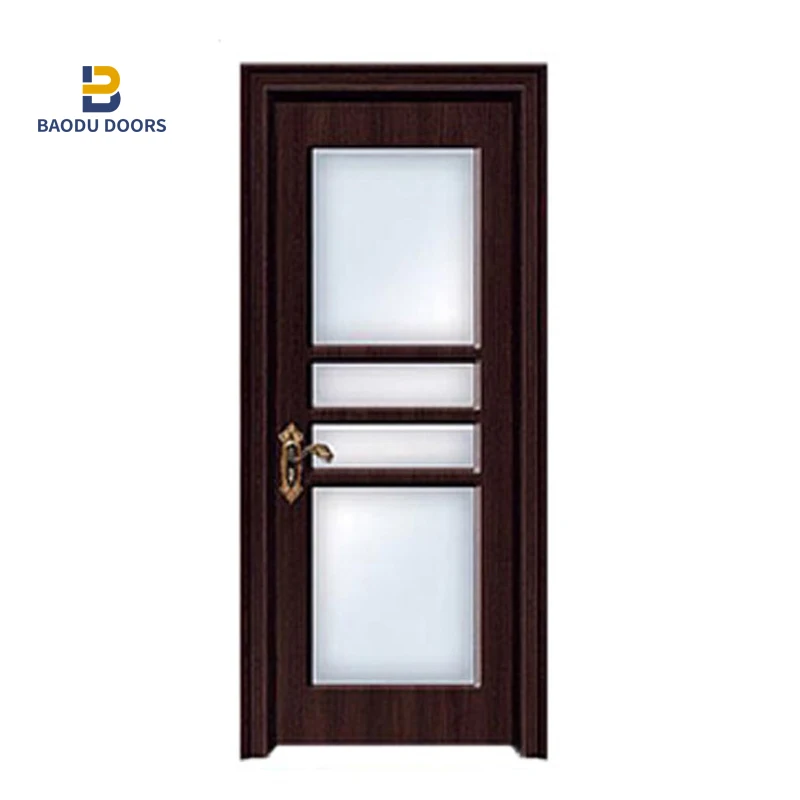 Wood Door Solid American Designs Style High Quality Interior Position Pvc Security Doors Steel Wood Swing Graphic Design Modern