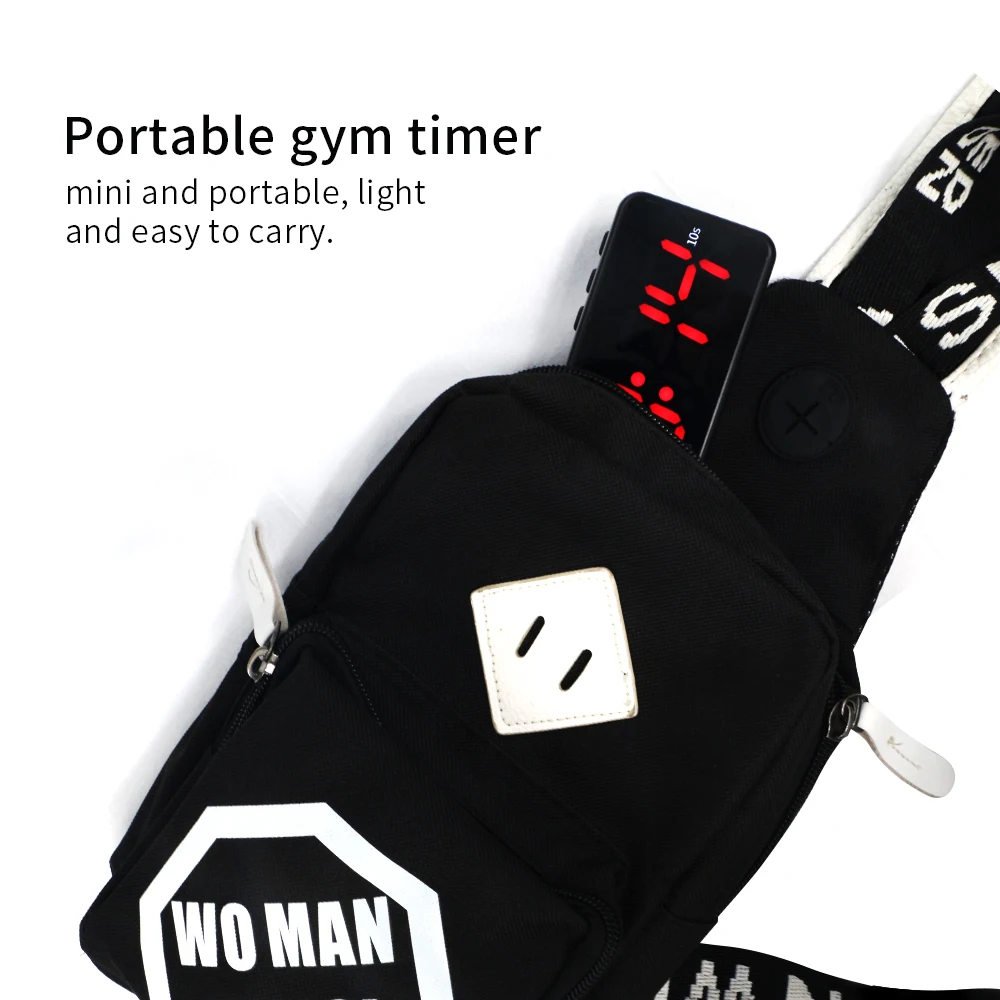 Portable Anytime Fitness Exercise Boxing Timer Digital Countdown Stopwatch Timer LED Display Sports Gym Training Interval Timer