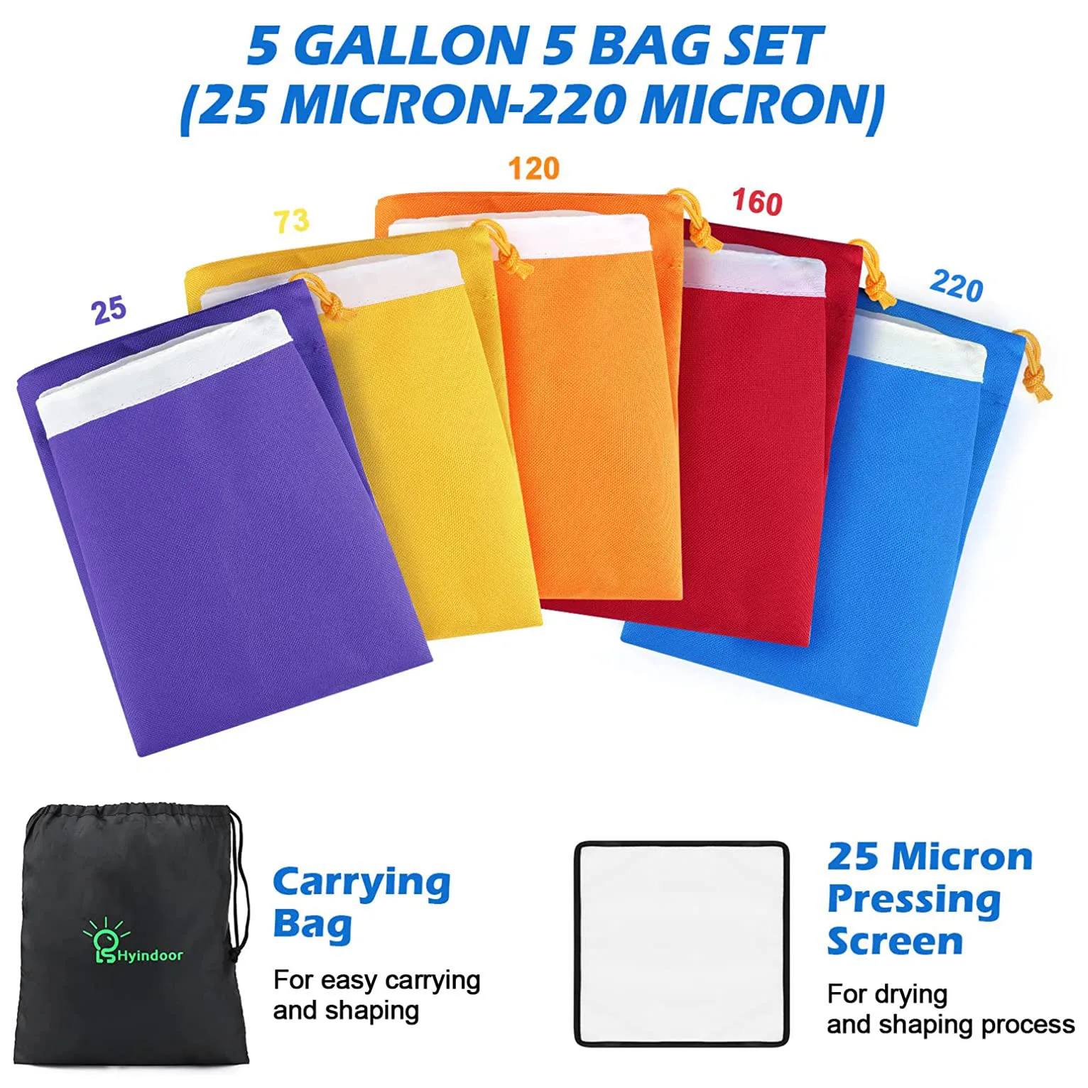 Bolsas De Lavado Micron, Juego De 8 Bolsas De 5 Galones De Malla, Kit