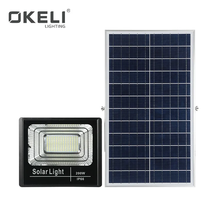 OKELI High power cheap price aluminum ip66 waterproof 100w outdoor solar led flood light