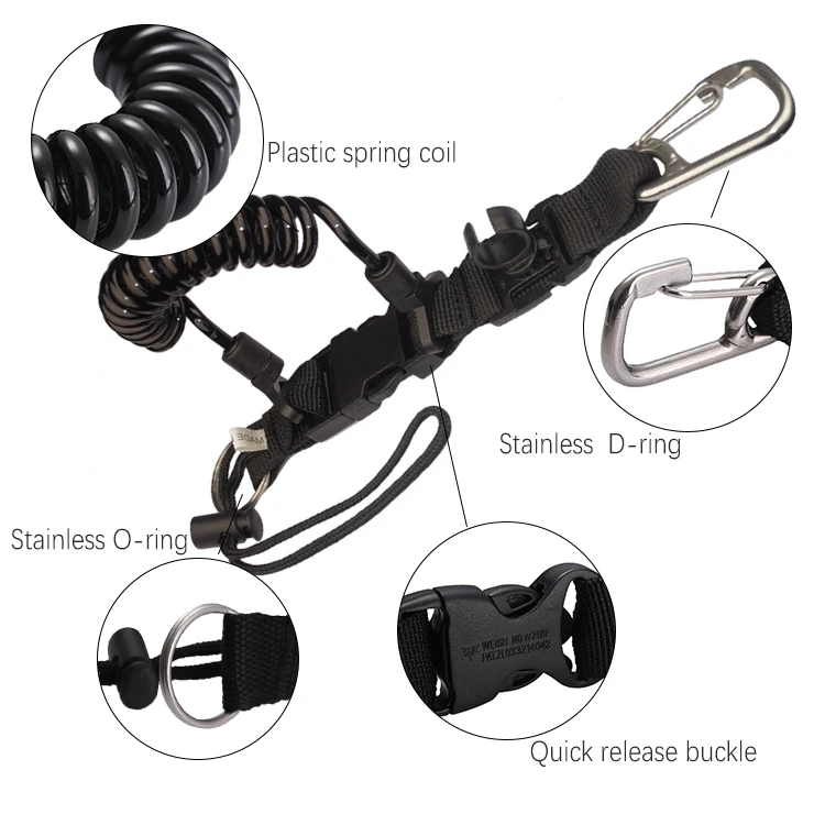 Metal Becket D Ring Plastic Fixing Hook Plastic Spring Coil Diving