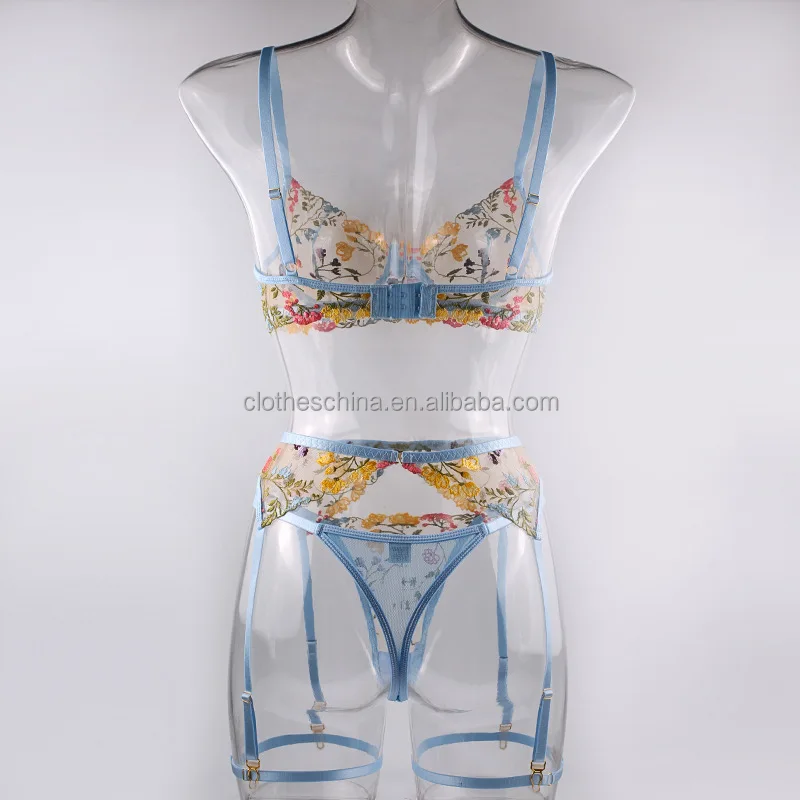 Chuangerm Oem 2024 New Fashion Wholesale Sexy Perspective Floral Bra