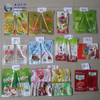 KOCO Beverage bag juice milk Built in straw juice yogurt pouch Plastic Aluminum Sachet