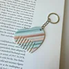 4 boucles argentées rayées bleues