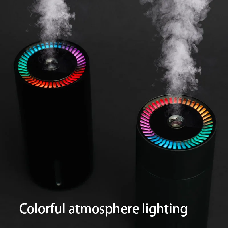 Mini USB Tabletop Metal Car Aromatherapy Essential Oil Diffuser 260ml Capacity Portable Colorful LED Night Light Batteries