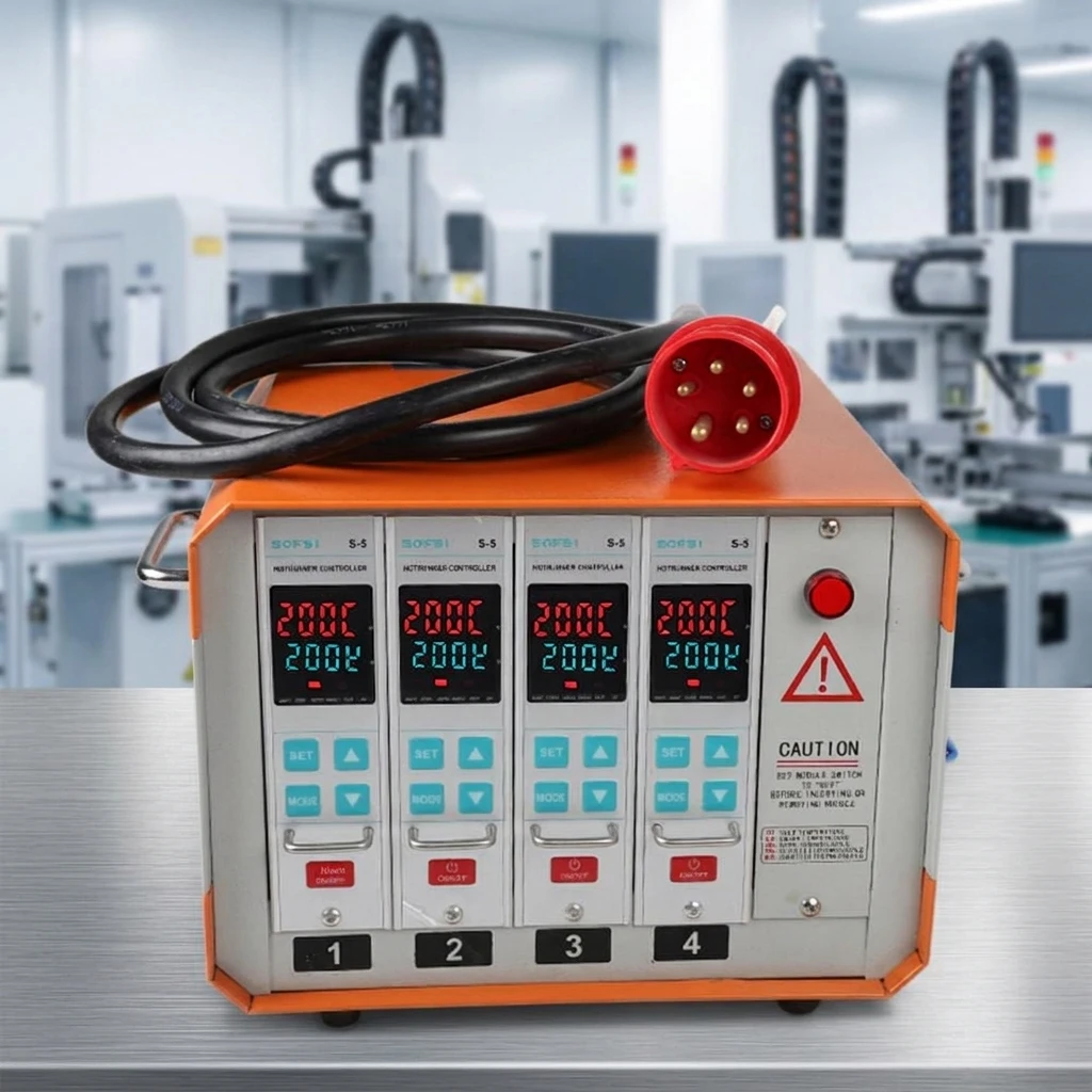 XRKC S-5 Industrial Heavy Load Connections 4 Zones Molds Auto-Tuned Fuzzy Control IP65 Rated Hot Runner Temperature Controller