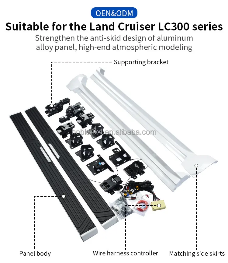 Three Support Power Running Boards Electric Doorsill Steps for toyota Land Cruiser 300 Accessories  LC300 Side Step supplier