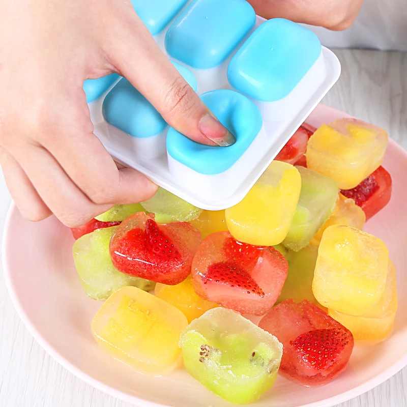 Haixin 14 Grid Biodegradable Ice Cube Tray With Lid Food Grade Silicone Custom Eco-friendly Ice Cube Tray