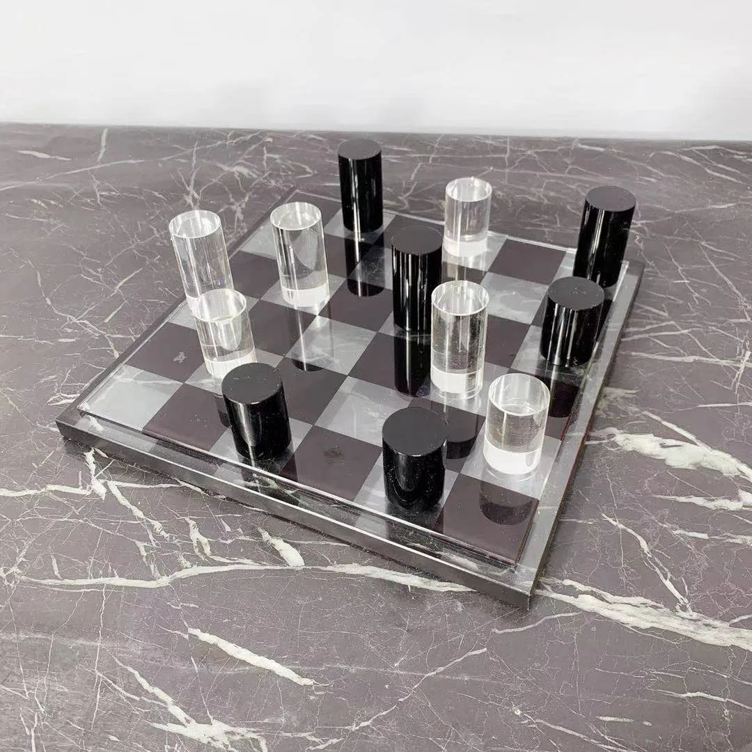 Exquisite High End Gift Crystal Chess Board Educational Desktop Game Set for Home Decor