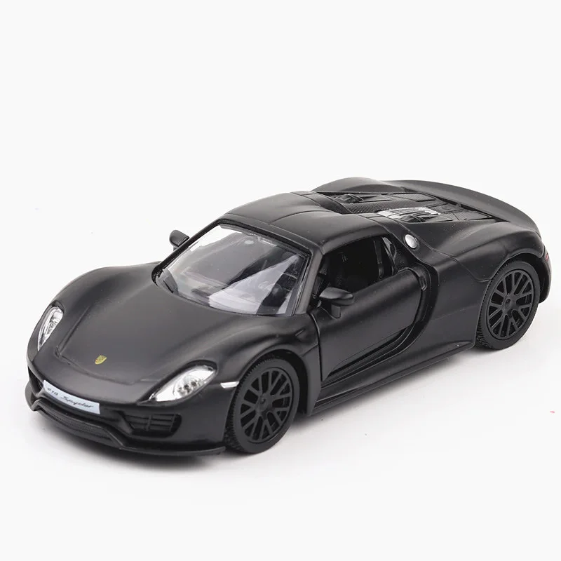 1:36 Porsche 918 Spyder Supercar Car Model Metal Diecast Toy Vehicle Black Gift 